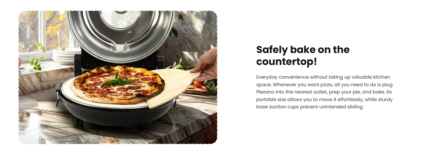 Safely bake on the countertop!